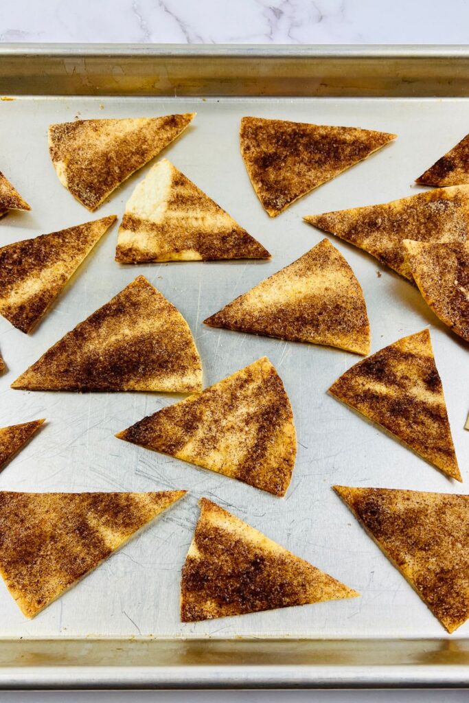 tortilla triangles freshly baked