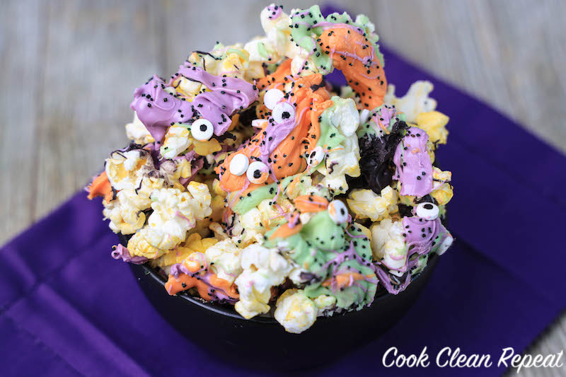Finished bowl of the Halloween popcorn. 