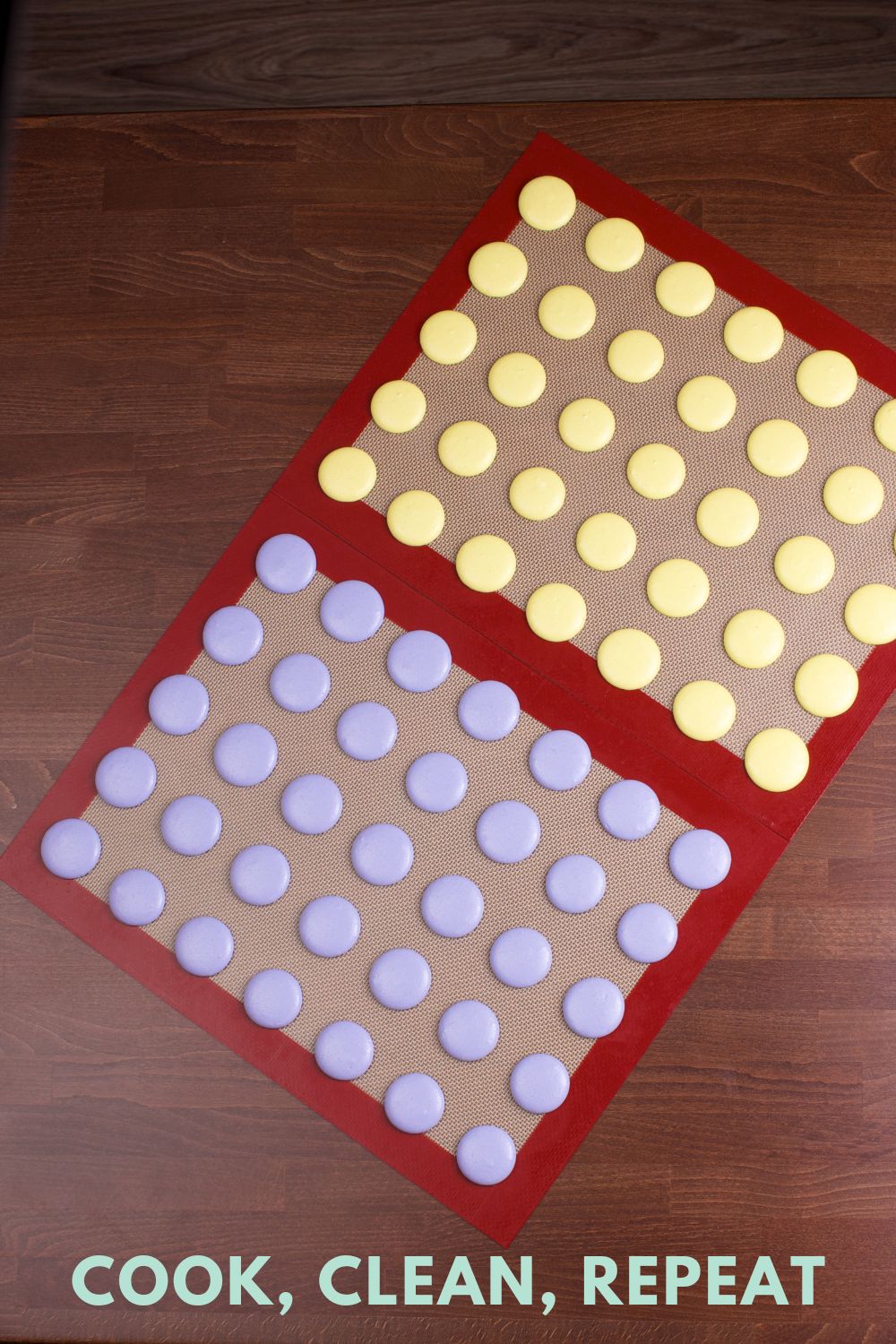 silicone baking mats on a table