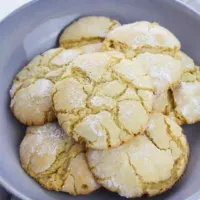 Featured image showing the finished vanilla cake mix cookies ready to serve