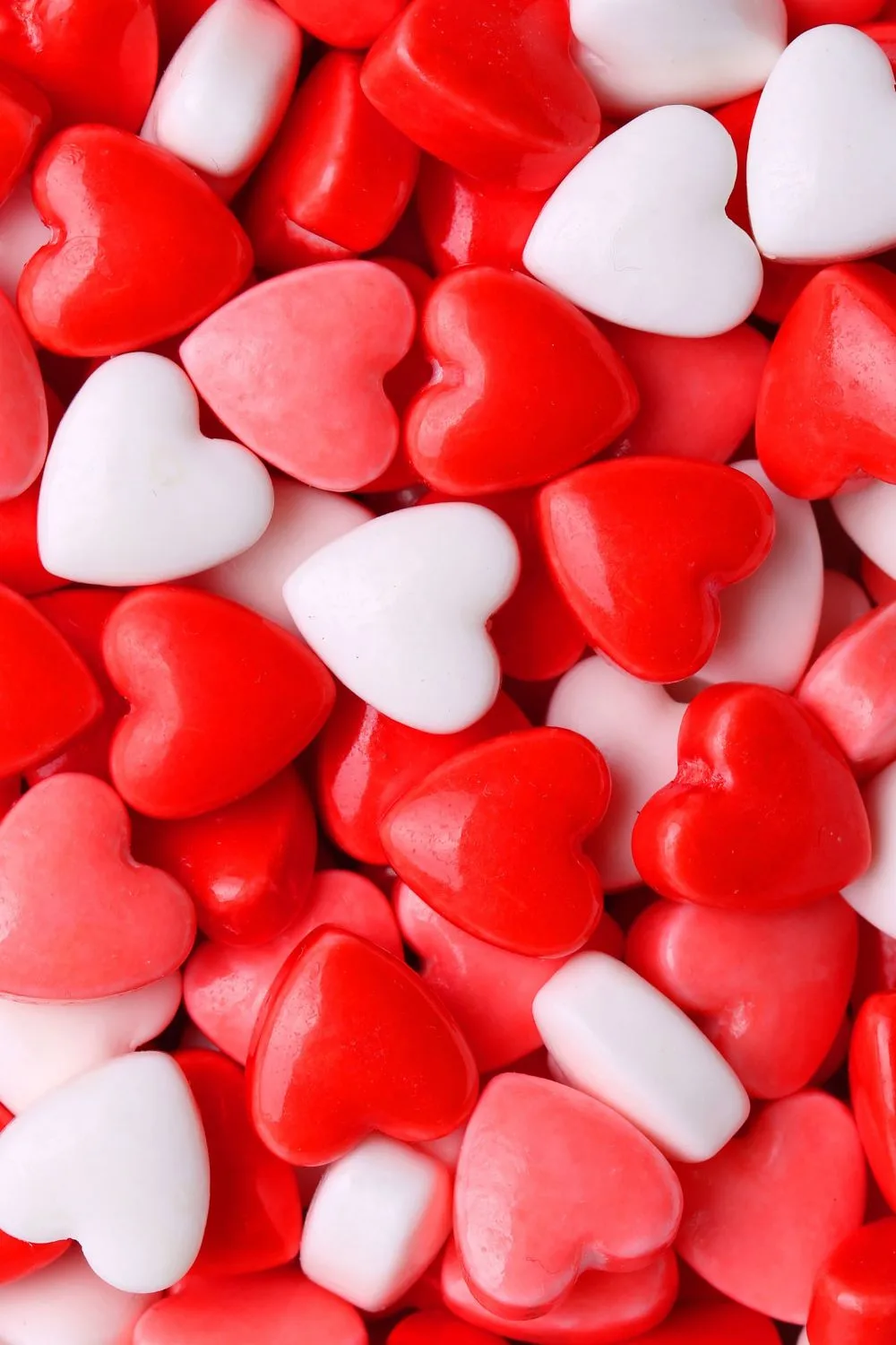 a collection of heart shaped candies