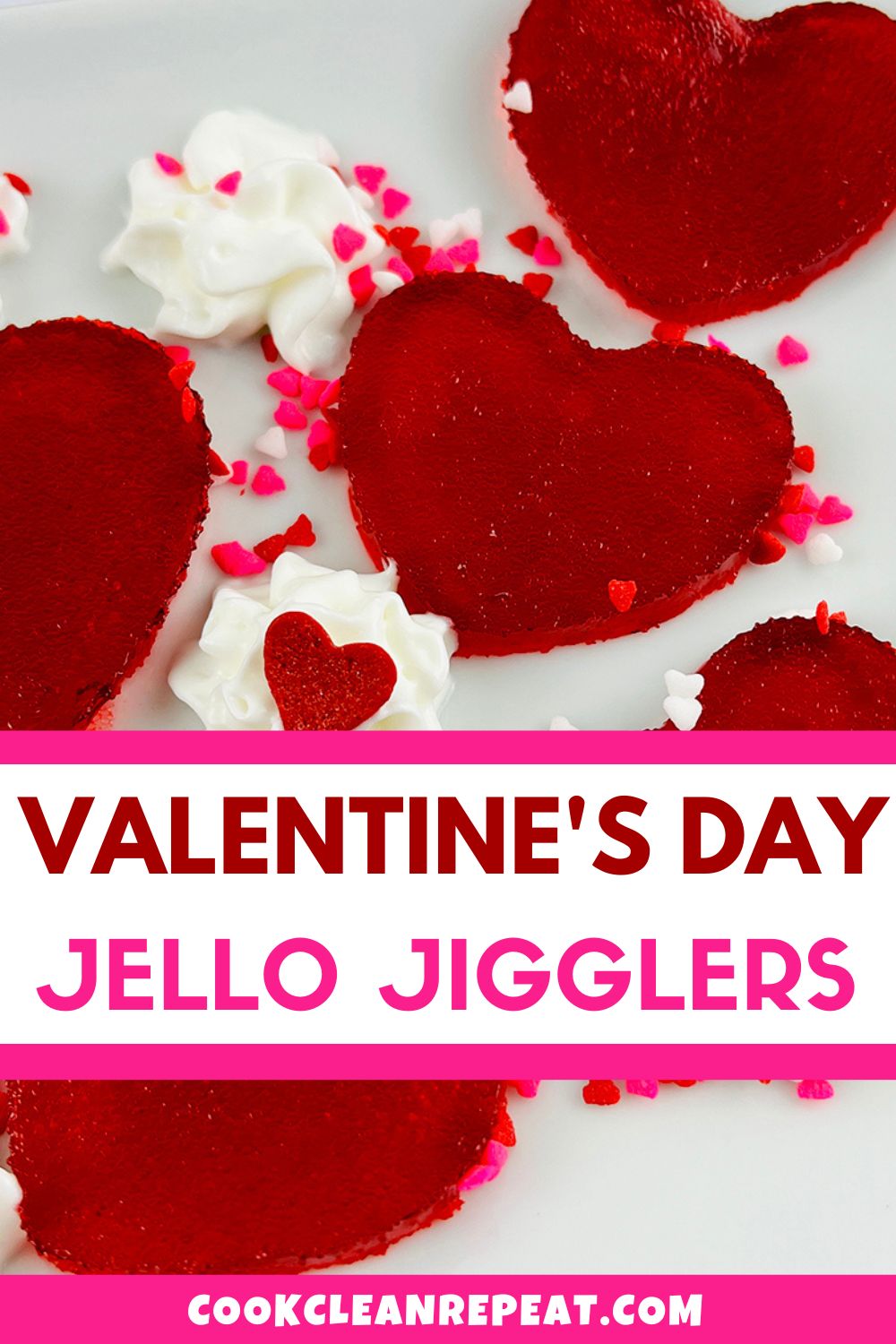 Pinterest image for Valentine's Day Jello Jigglers recipe