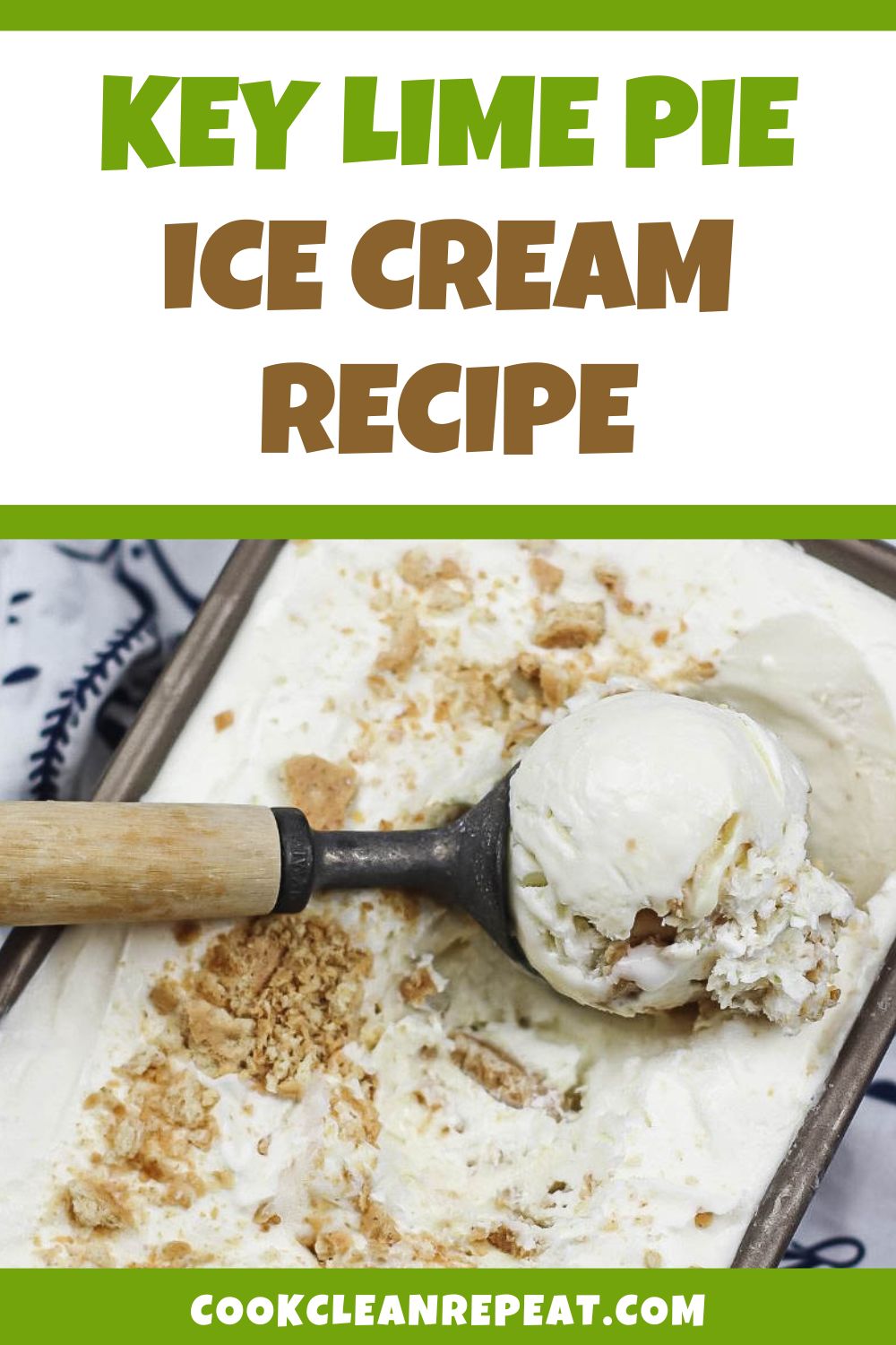 Pinterest image for key lime pie ice cream recipe