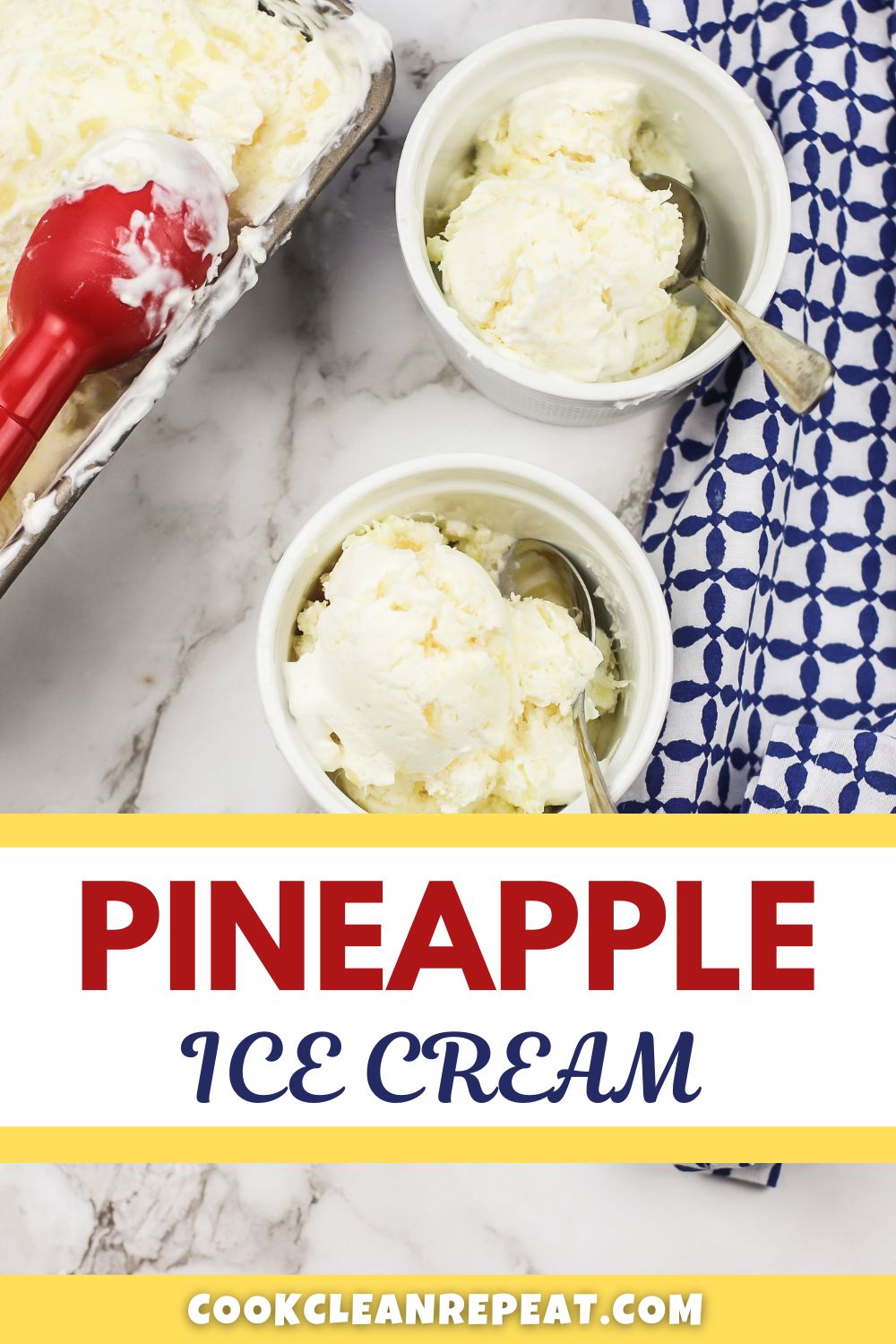 pinterest image for pineapple ice cream recipe