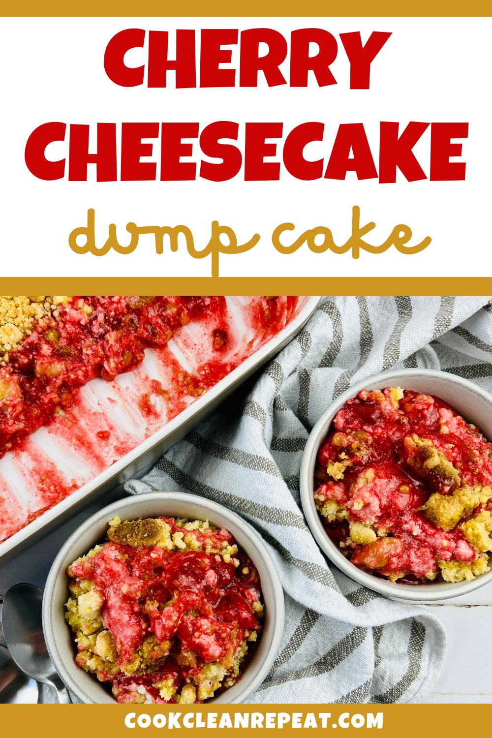 Pinterest image for Cherry Cheesecake Dump Cake recipe