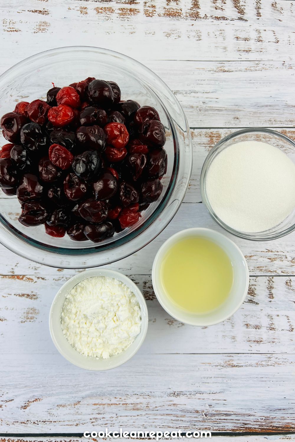 Ingredients needed for this cherry pie filling recipe