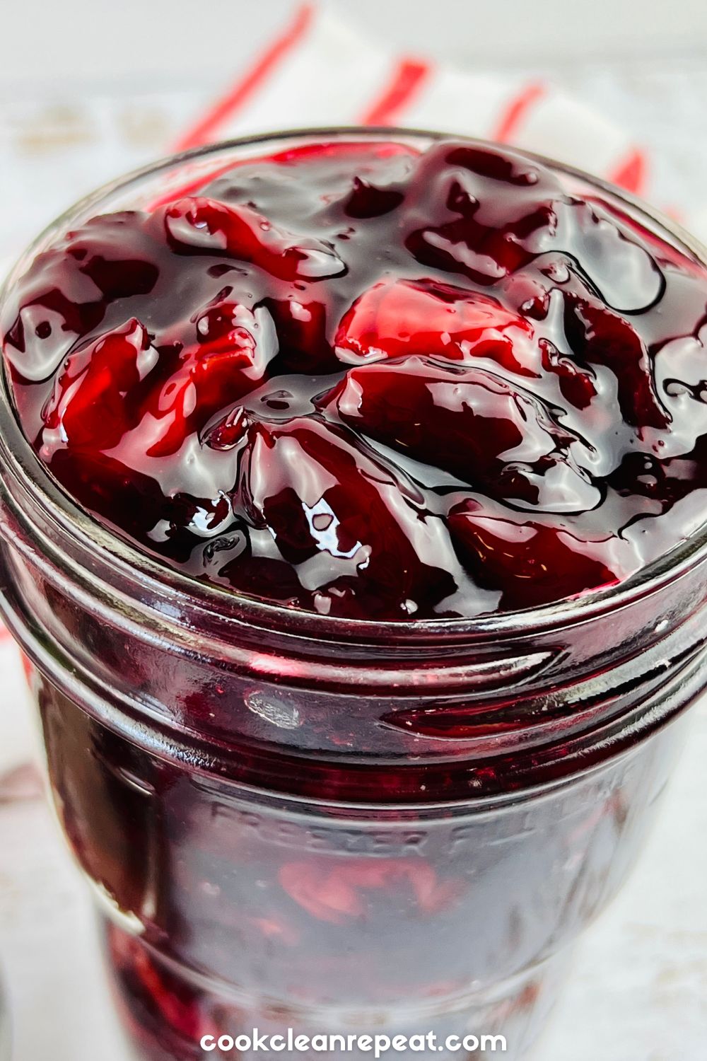 Cherry Pie Filling in a mason jar