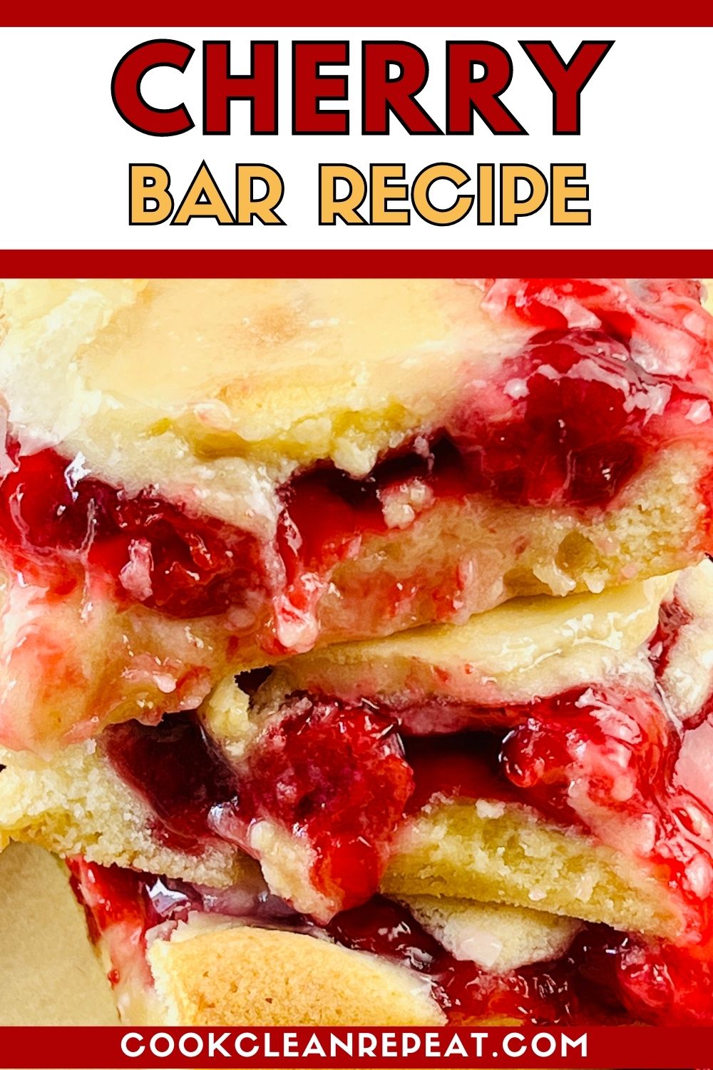 Pinterest image for this cherry bars recipe post