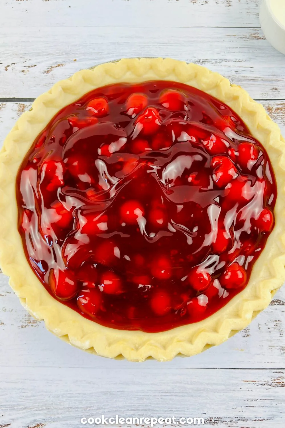 pie crust with cherry filling inside