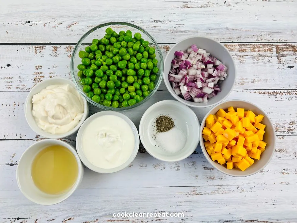 ingredients for pea salad without bacon
