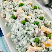 Pea Salad without Bacon on a diagonal