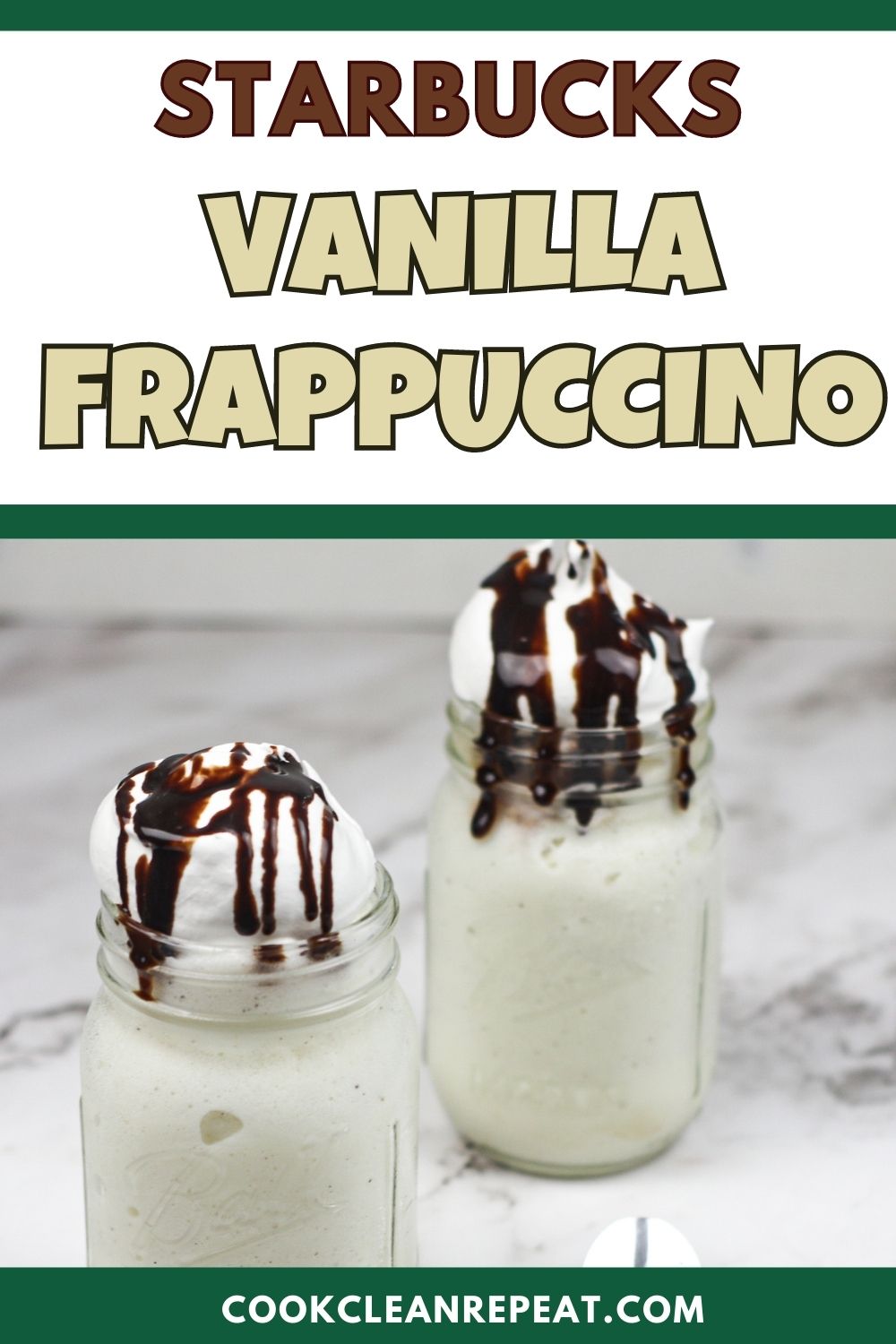 Pinterest image for Starbucks Vanilla Frappuccino Recipe