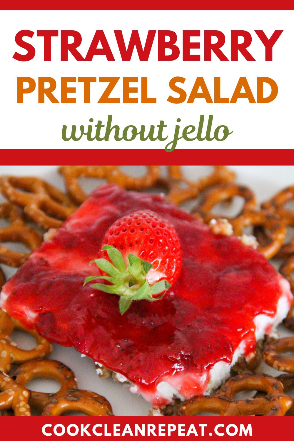 Pinterest image for strawberry pretzel salad without jello