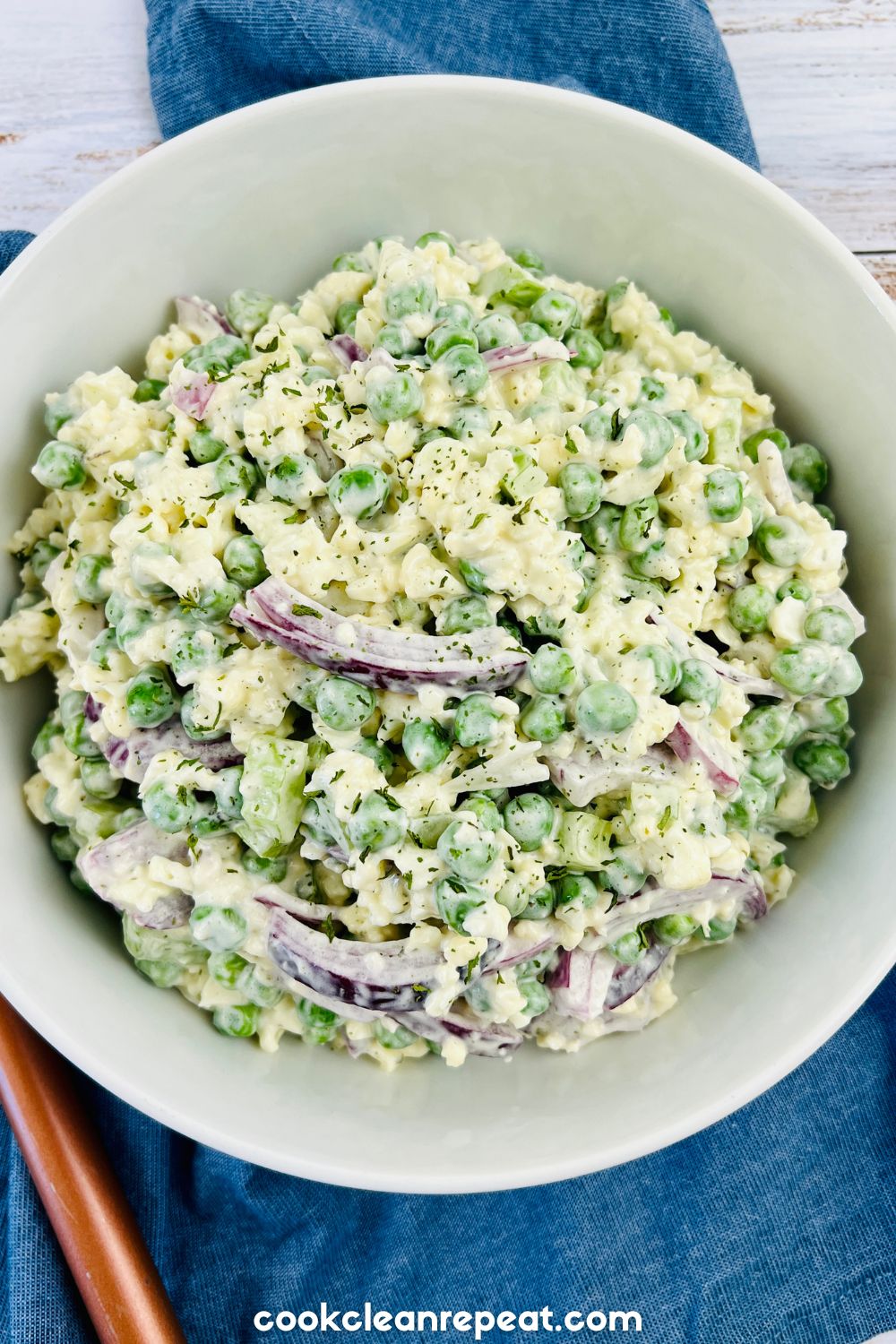 Cauliflower Pea Salad with Ranch Dressing
