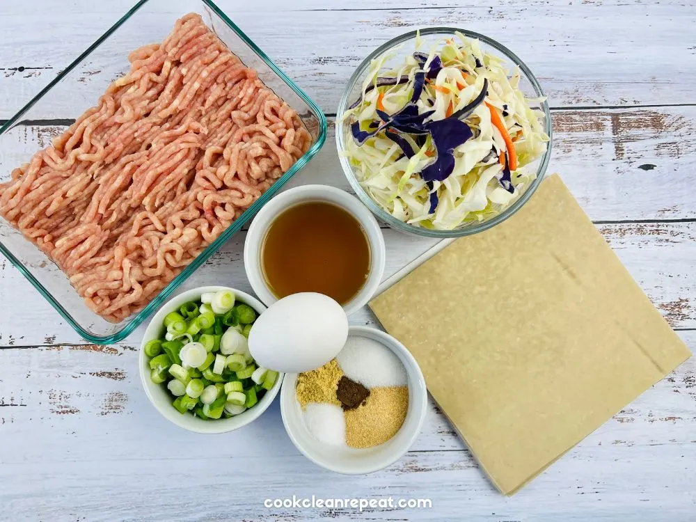 ingredients to make crispy chicken egg rolls
