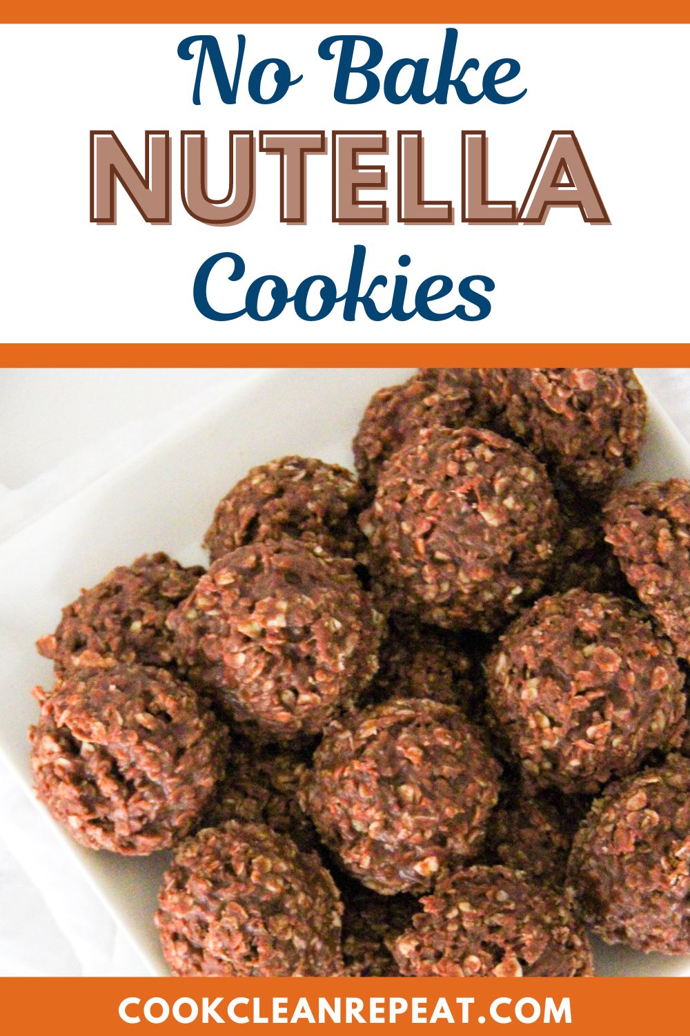 Pinterest image for Nutella no bake cookies