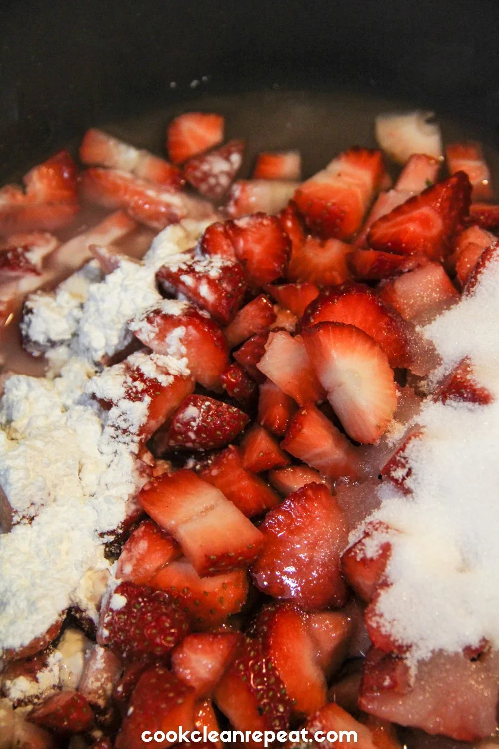 strawberries being cooked