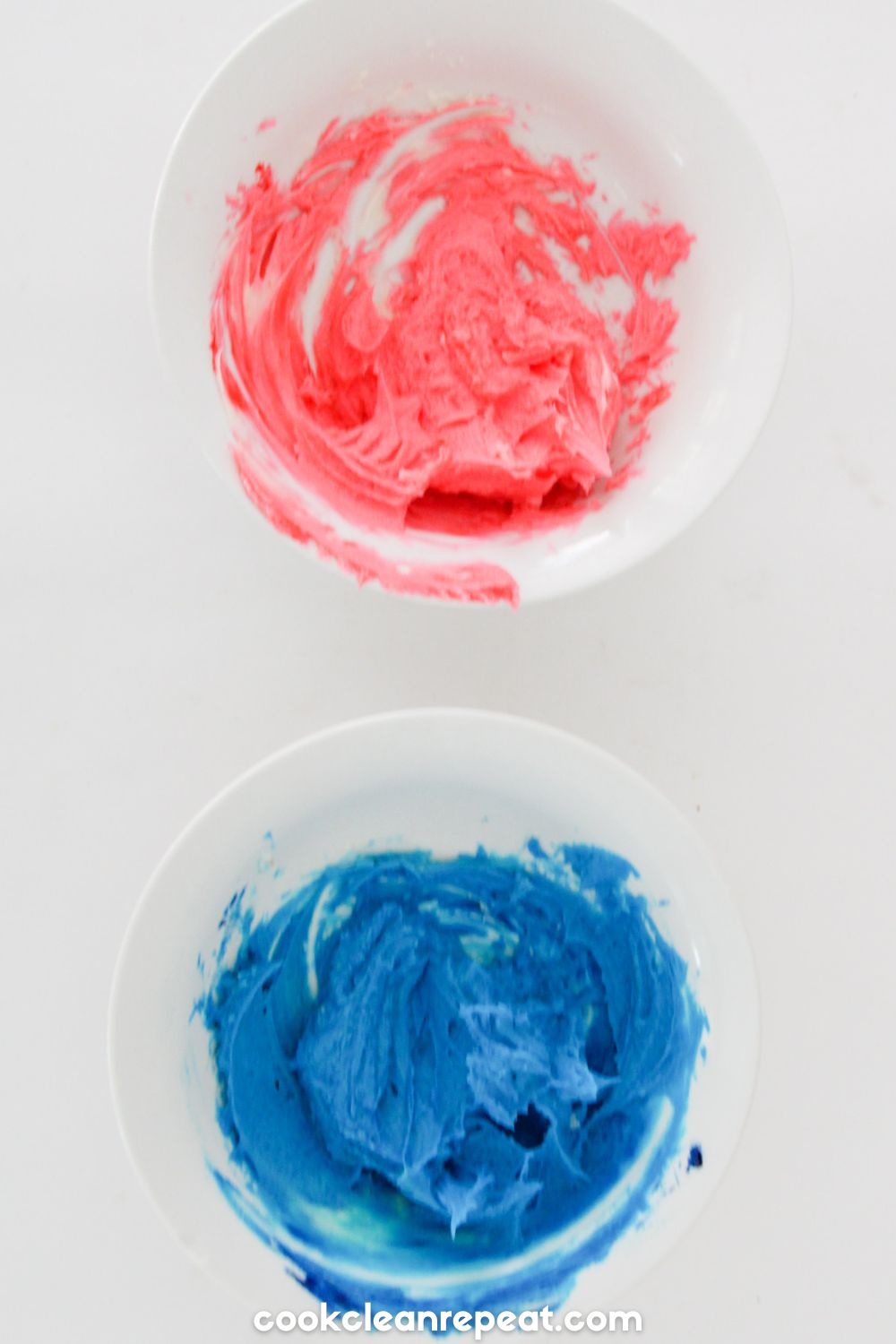 icing colored in with pink and blue coloring