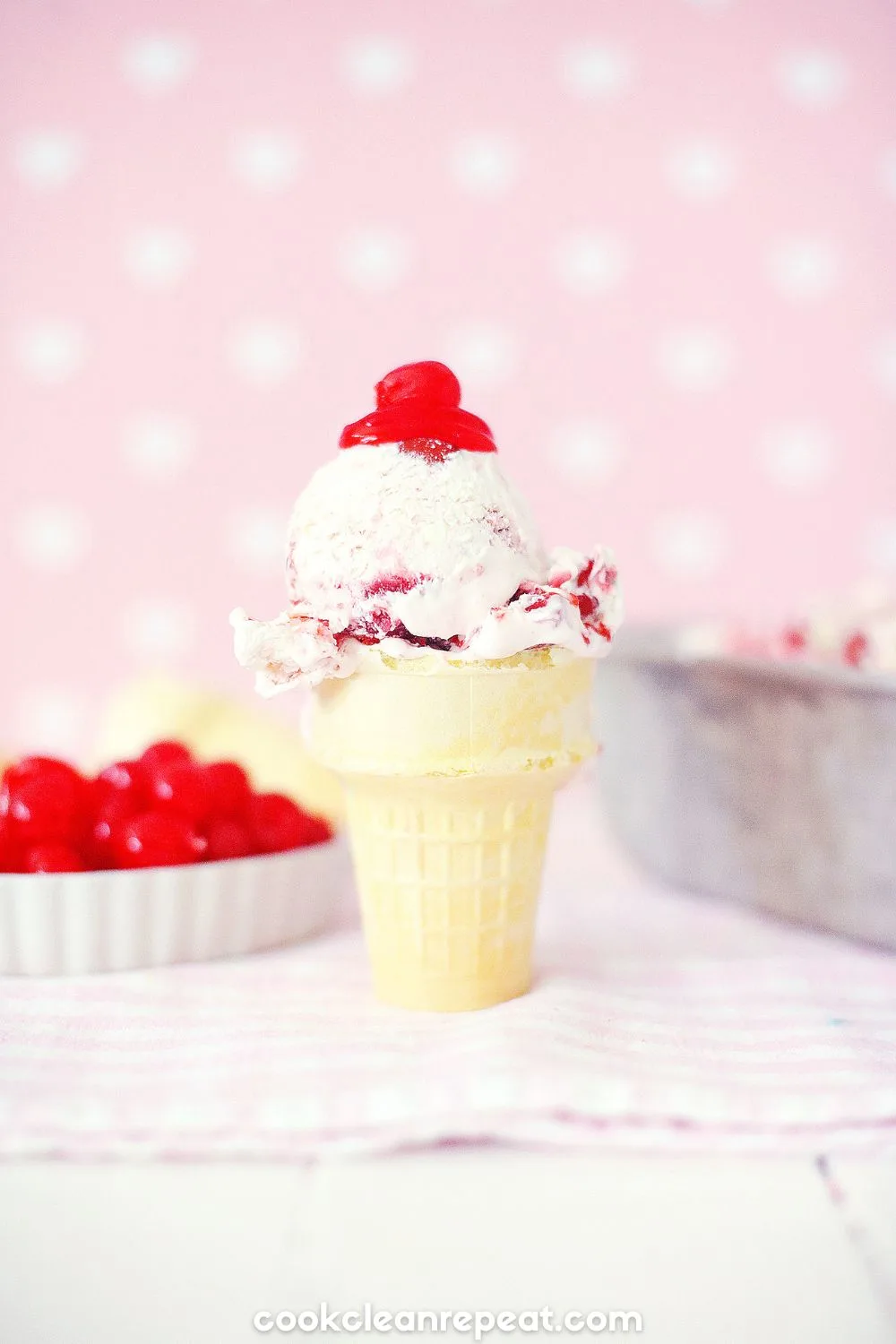Cherry Cheesecake Ice Cream - Cook Clean Repeat