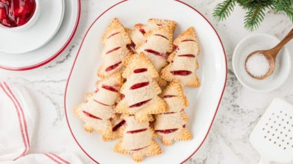 Hand pies that look like Christmas trees.