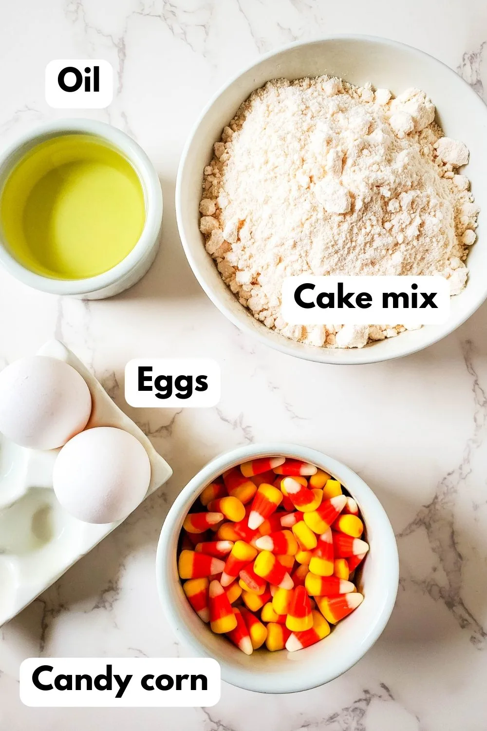 Candy Corn Cake Mix Cookies ingredients