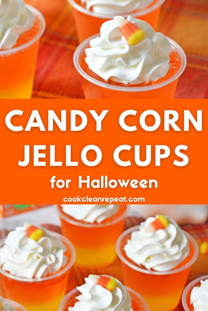 Pinterest image for Candy Corn Jello Cups