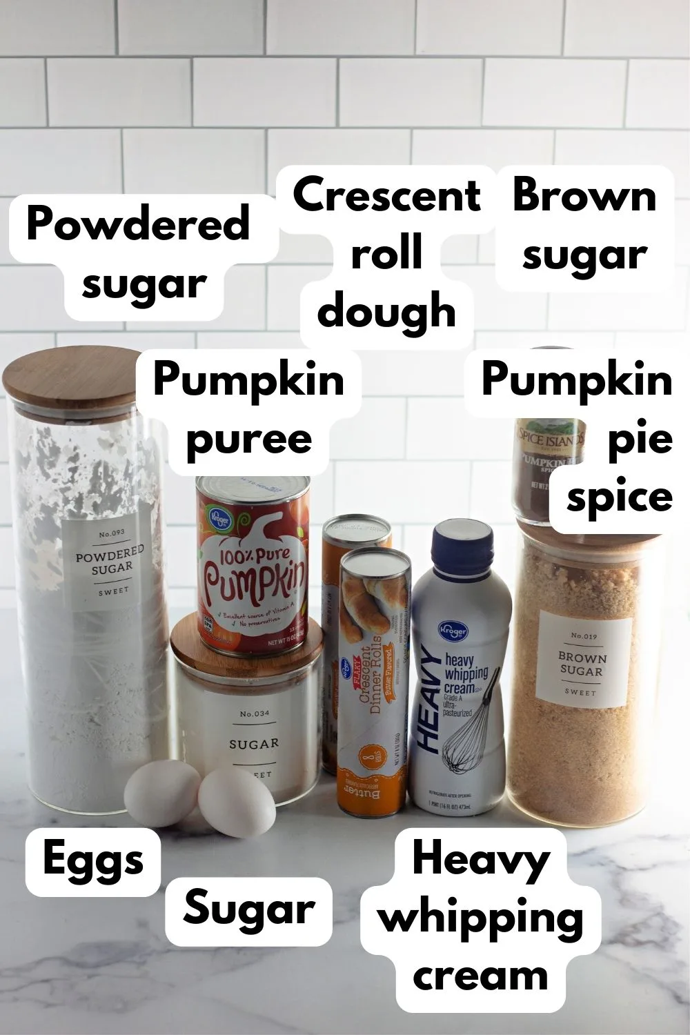 ingredients needed to make Pumpkin Crescent Rolls