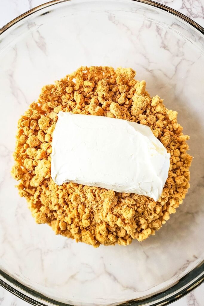 crushed cookie and cream cheese