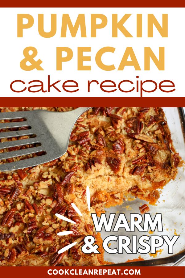 Pinterest image for Pumpkin Pecan Cake