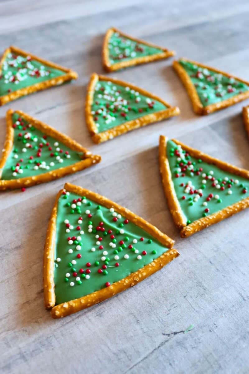Christmas Tree Pretzels Cook Clean Repeat