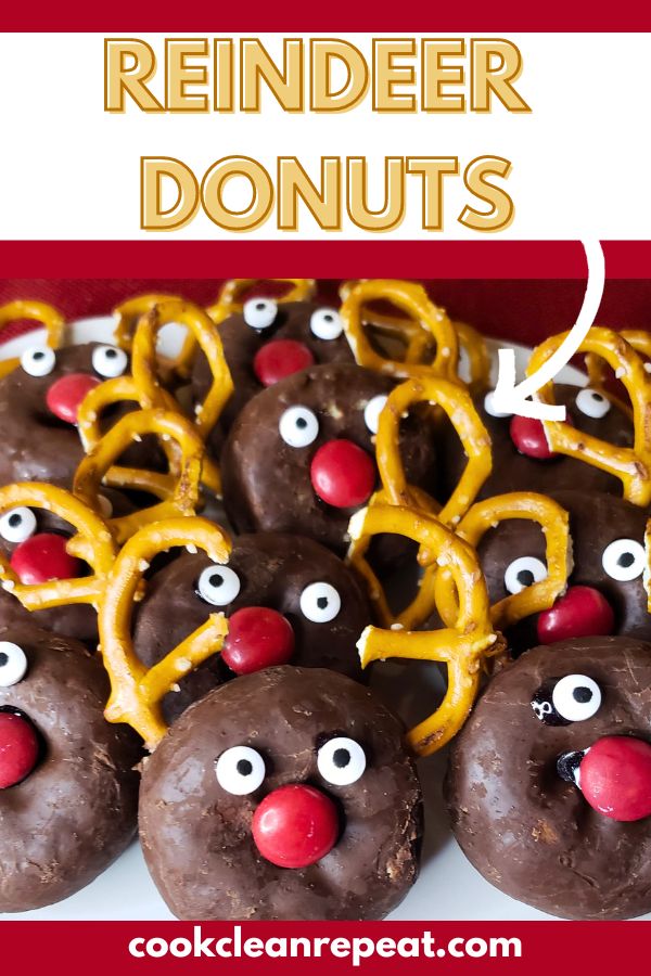 Pinterest image for reindeer donuts
