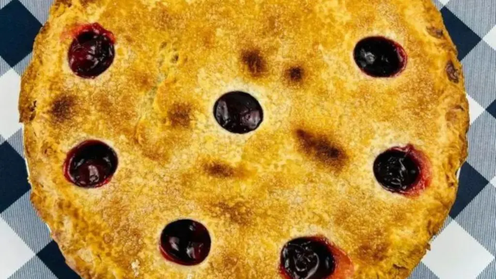 close up view of cherry pie