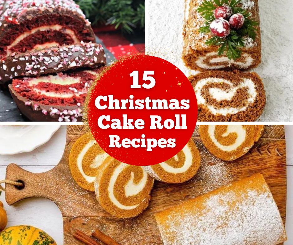 Christmas Cake Roll Recipes Feature Image