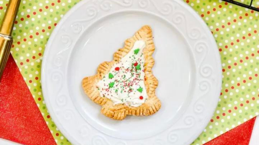 Christmas tree shaped hand pies with frosting