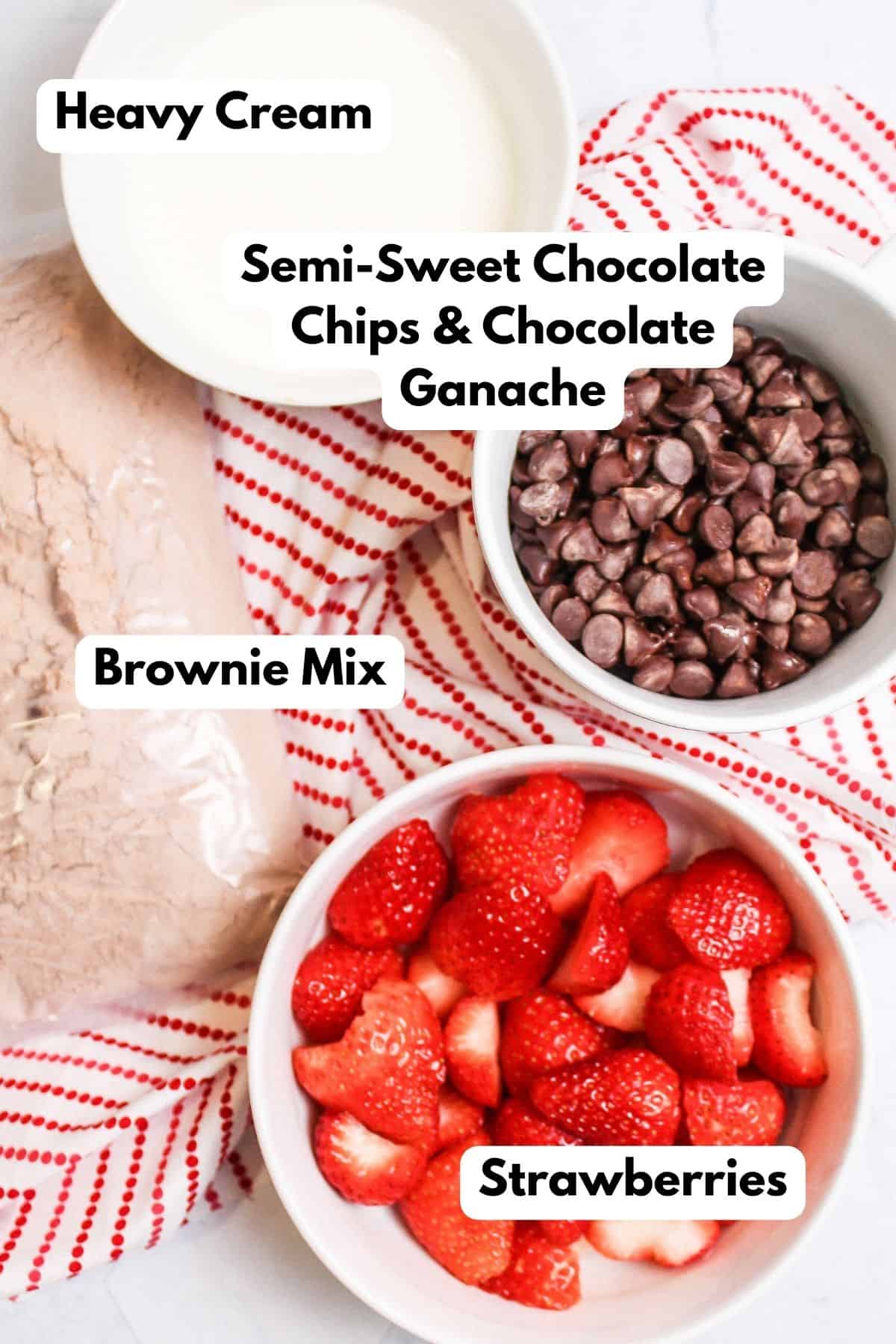ingredients needed to make Strawberries in Brownies
