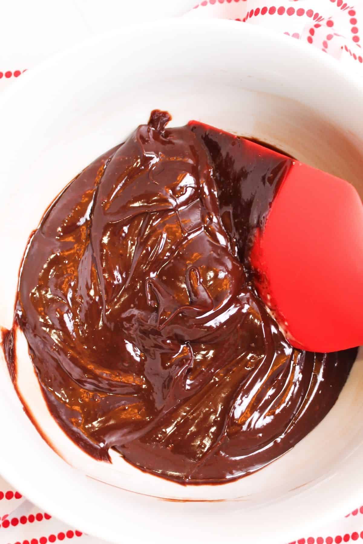 mixing and melting chocolate