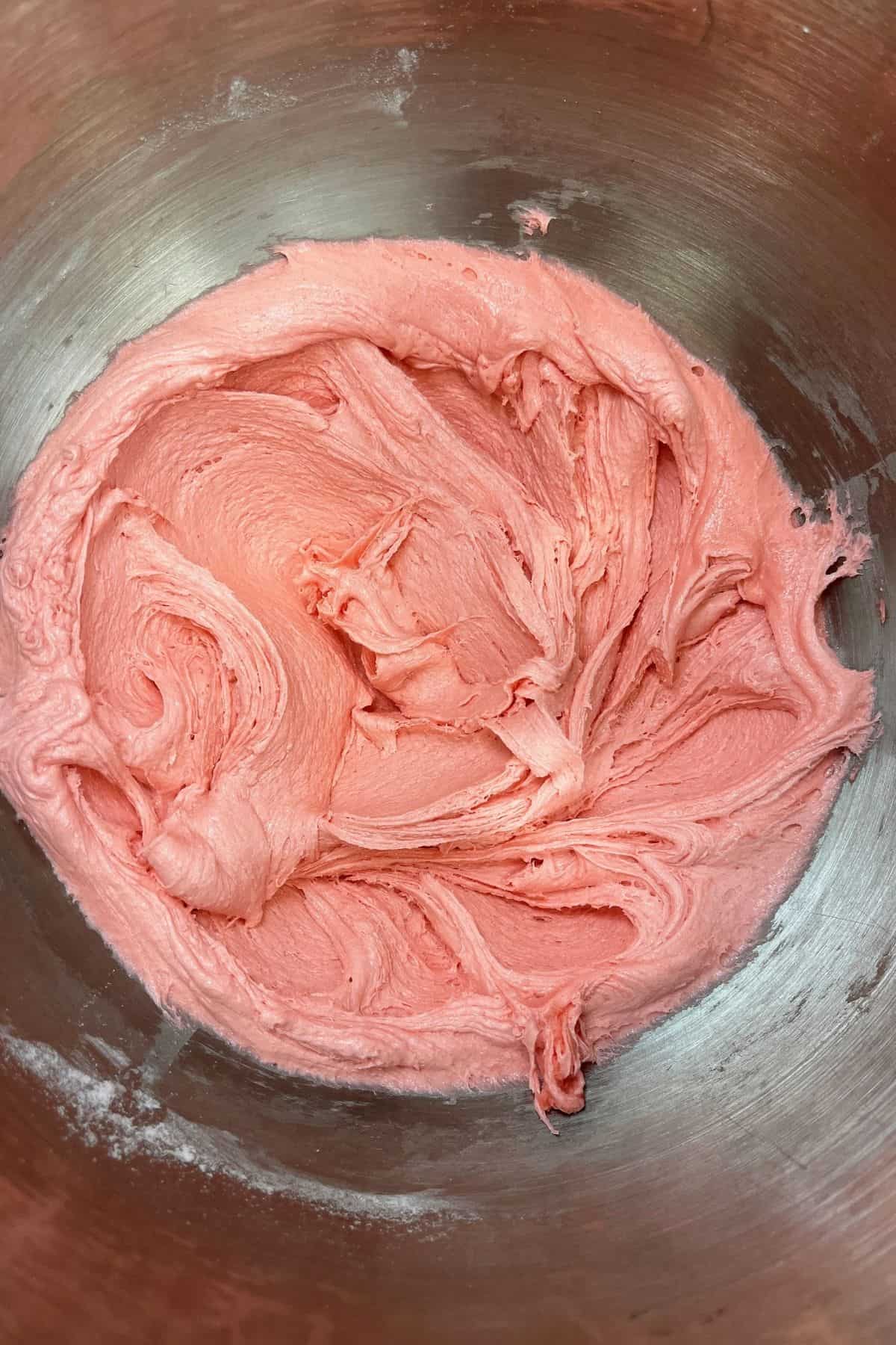 Strawberry mixture batter.